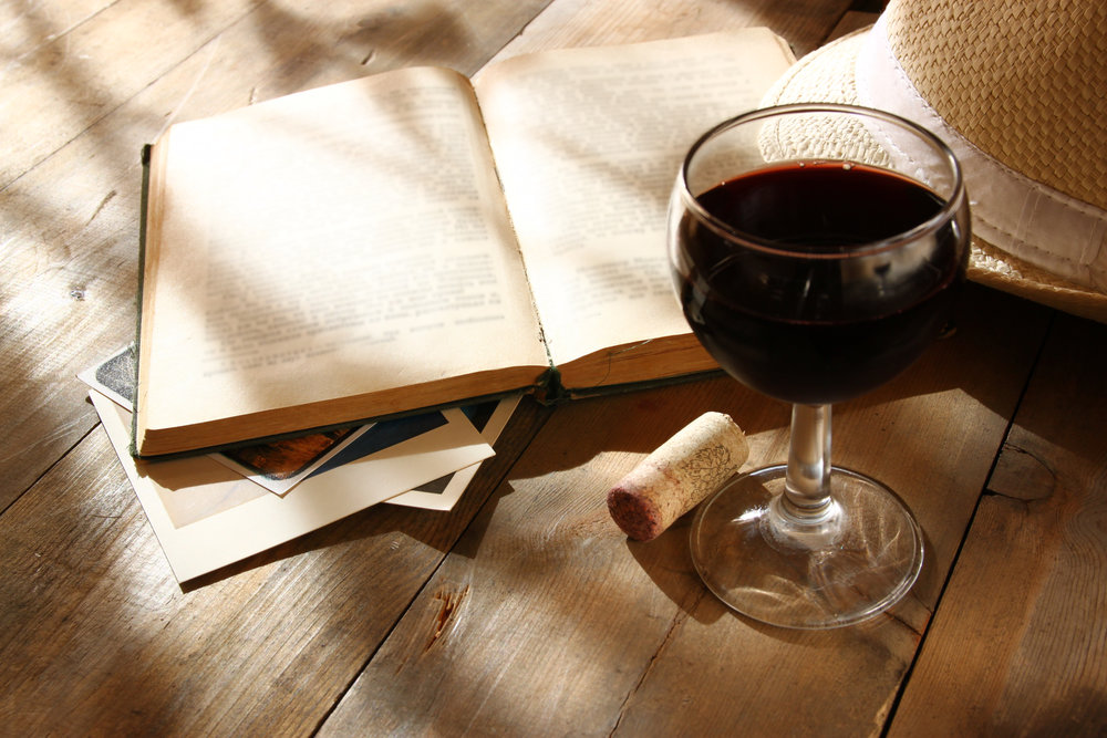 book and wine
